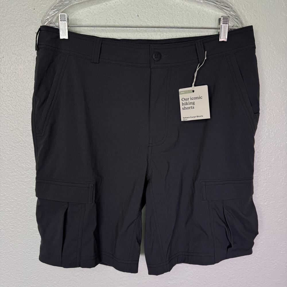 REI Sahara Cargo Shorts Mens 36 Hiking Camp Hike Trails UPF 50 Outdoor Grey NEW